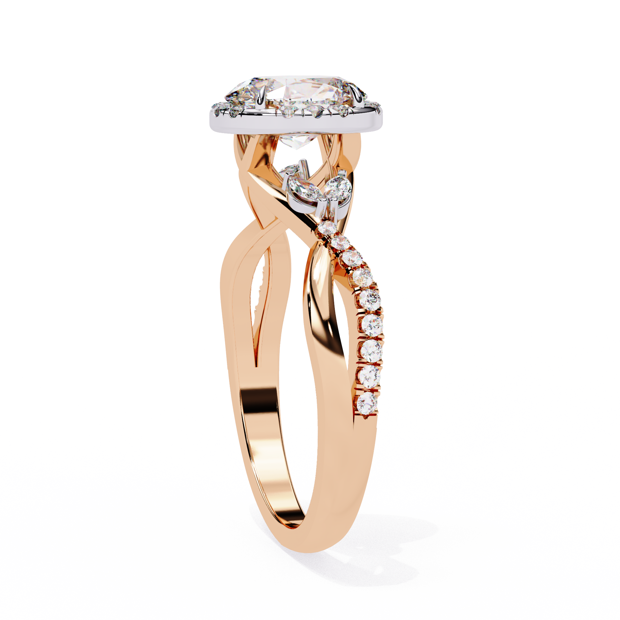 Twisted Pave Diamond Ring