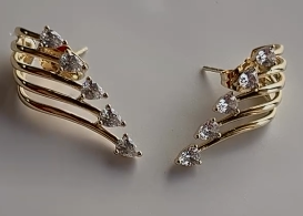 Silver/ Gold/ Rose Gold Elegant Gold-Plated Earrings with Sparkling Stones, A Radiant Blend of Luxury and Timeless Beauty for Women