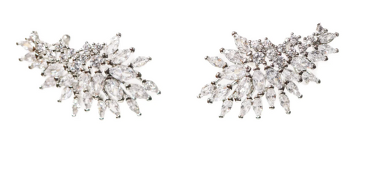 Silver/ Gold/ Rose Gold Exquisite Luxurious Pearl Flower Earrings, Designed to Reflect Your Unique Beauty with Timeless Elegance and Grace