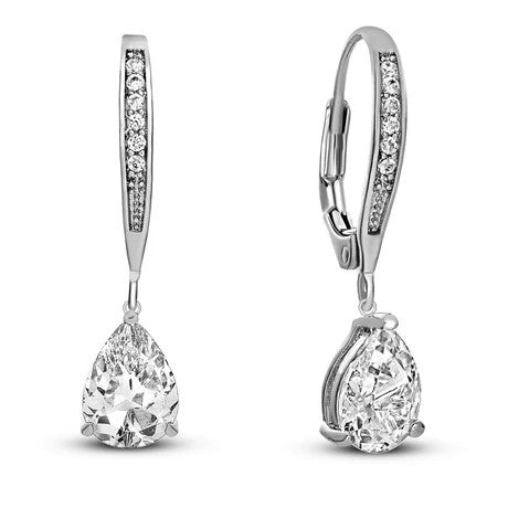 Silver/ Gold / Rose gold Constance Teardrop Cubic Zirconia Dangling Earrings – Elegant Sparkle &amp; Timeless Beauty