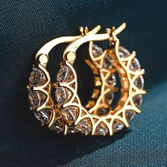 Silver/ Gold/ Rose gold Yellow Chimes Gold-Plated and White Contemporary Hoop Earrings – A Fusion of Elegance &amp; Modern Style