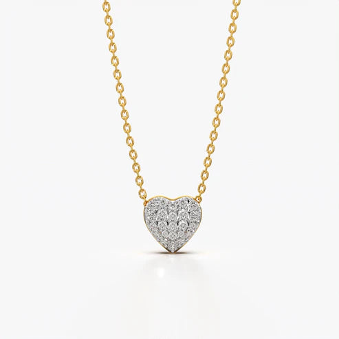 Pave Heart Pendant Necklace