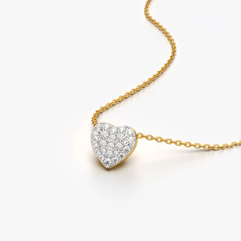 Pave Heart Pendant Necklace