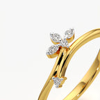 Diamond Flower Open Bypass Ring