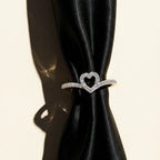Open Heart Moissanite Pavé Band Ring
