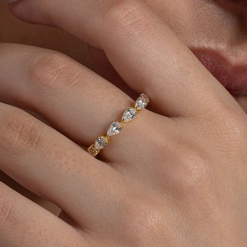 Pear and Oval Eternity Band Set