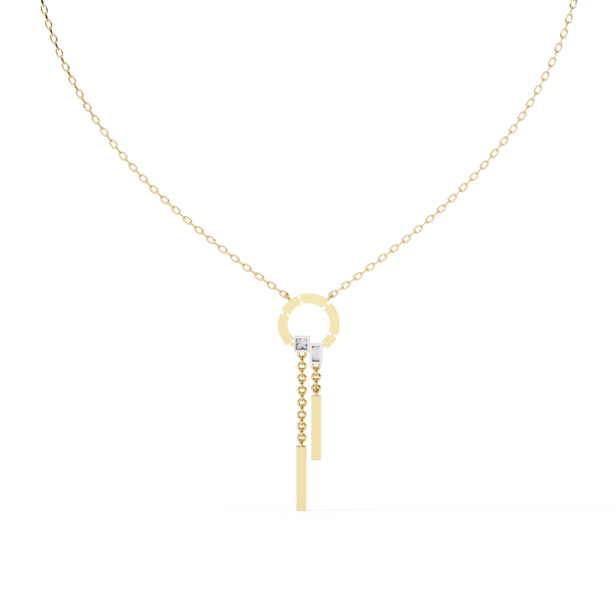 Radiant Halo Bar Necklace