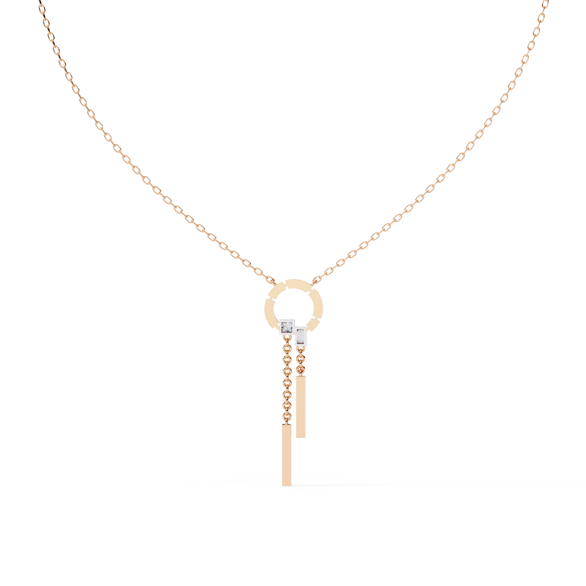 Radiant Halo Bar Necklace
