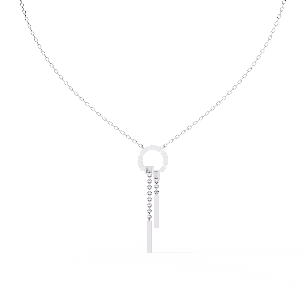 Radiant Halo Bar Necklace