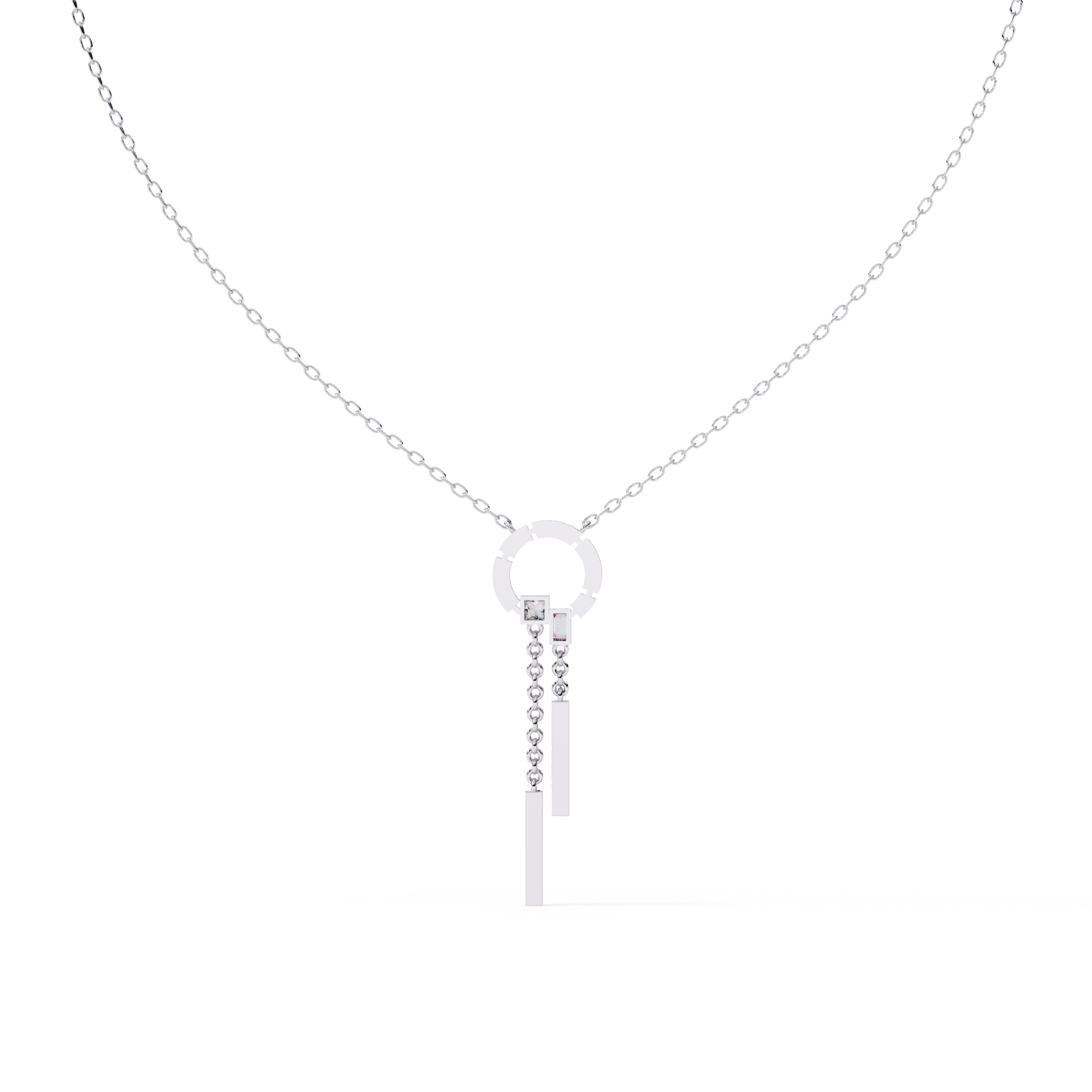 Radiant Halo Bar Necklace