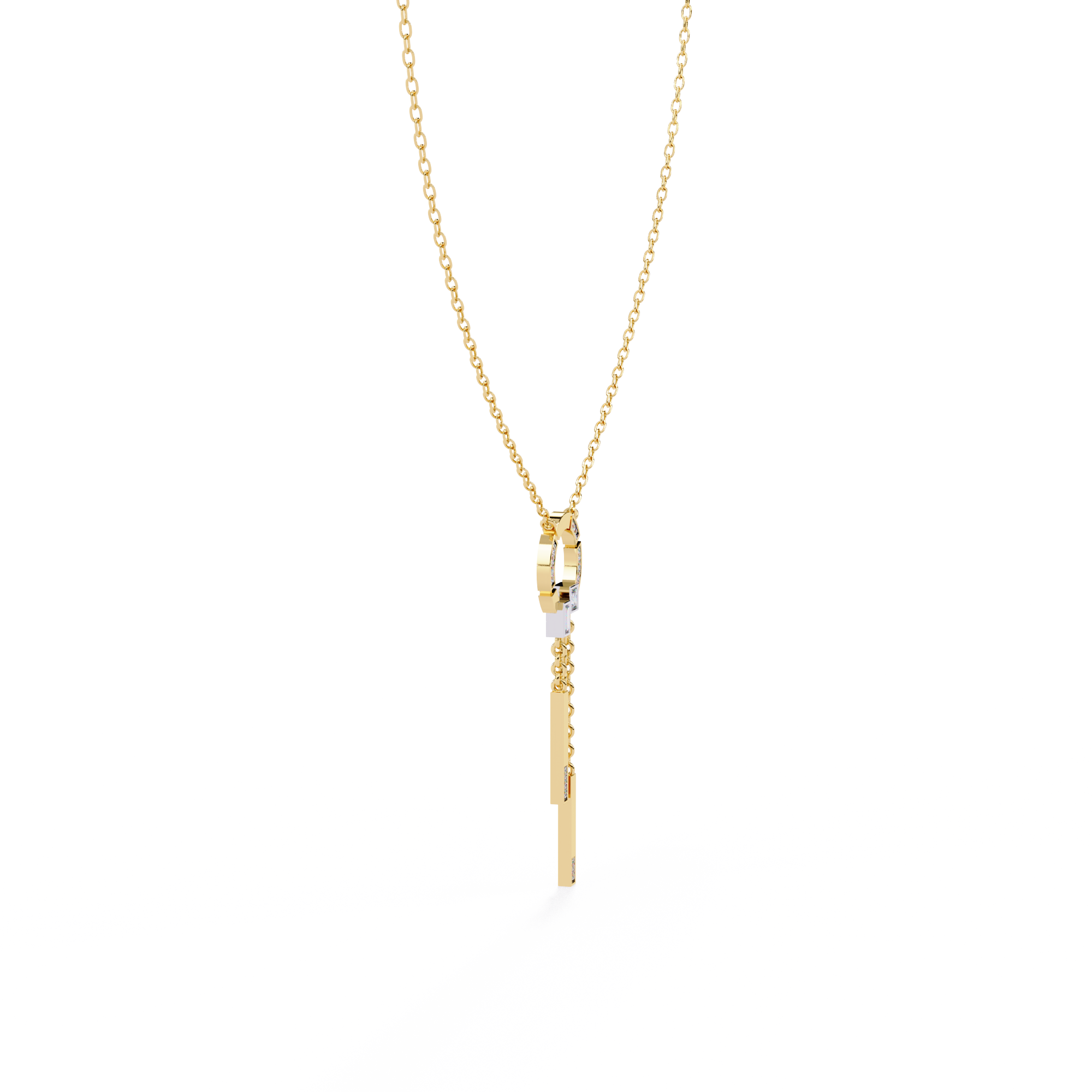 Radiant Halo Bar Necklace