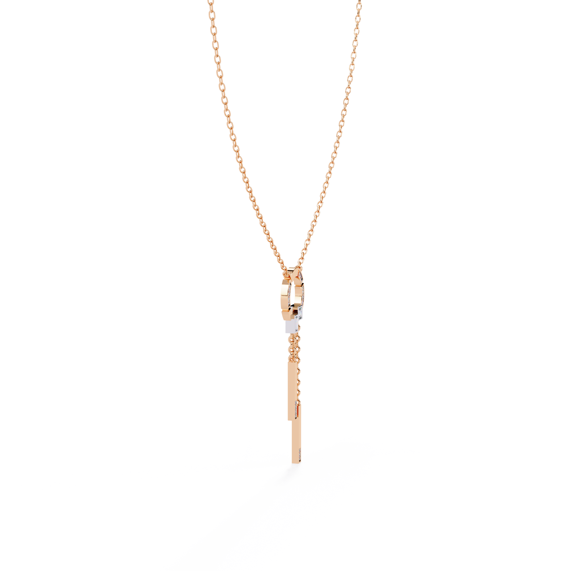 Radiant Halo Bar Necklace