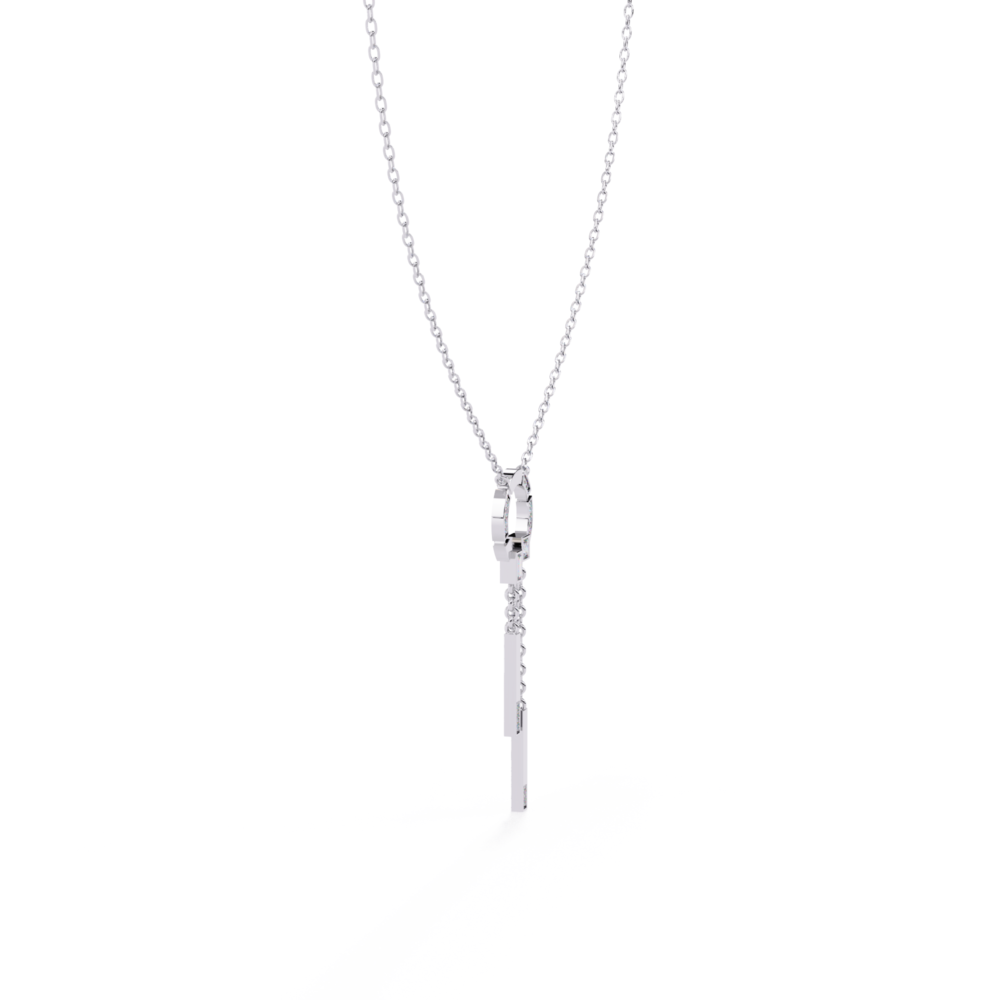 Radiant Halo Bar Necklace