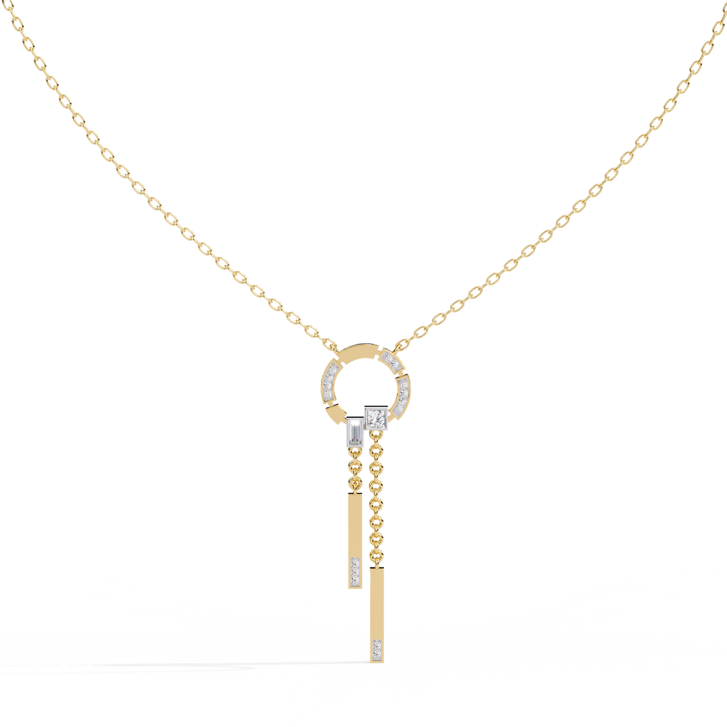 Radiant Halo Bar Necklace