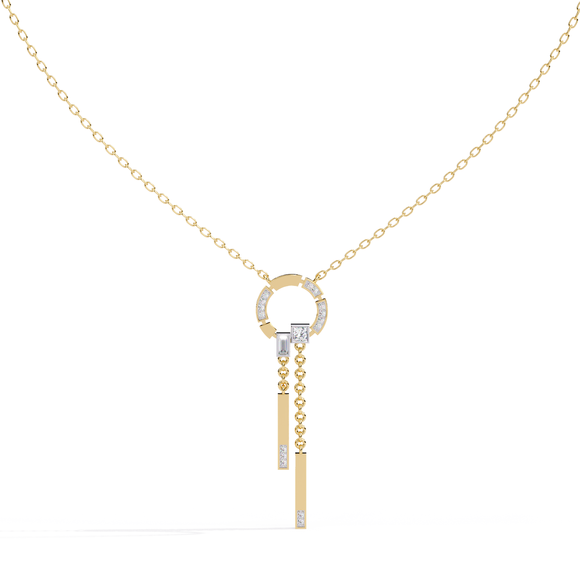 Radiant Halo Bar Necklace