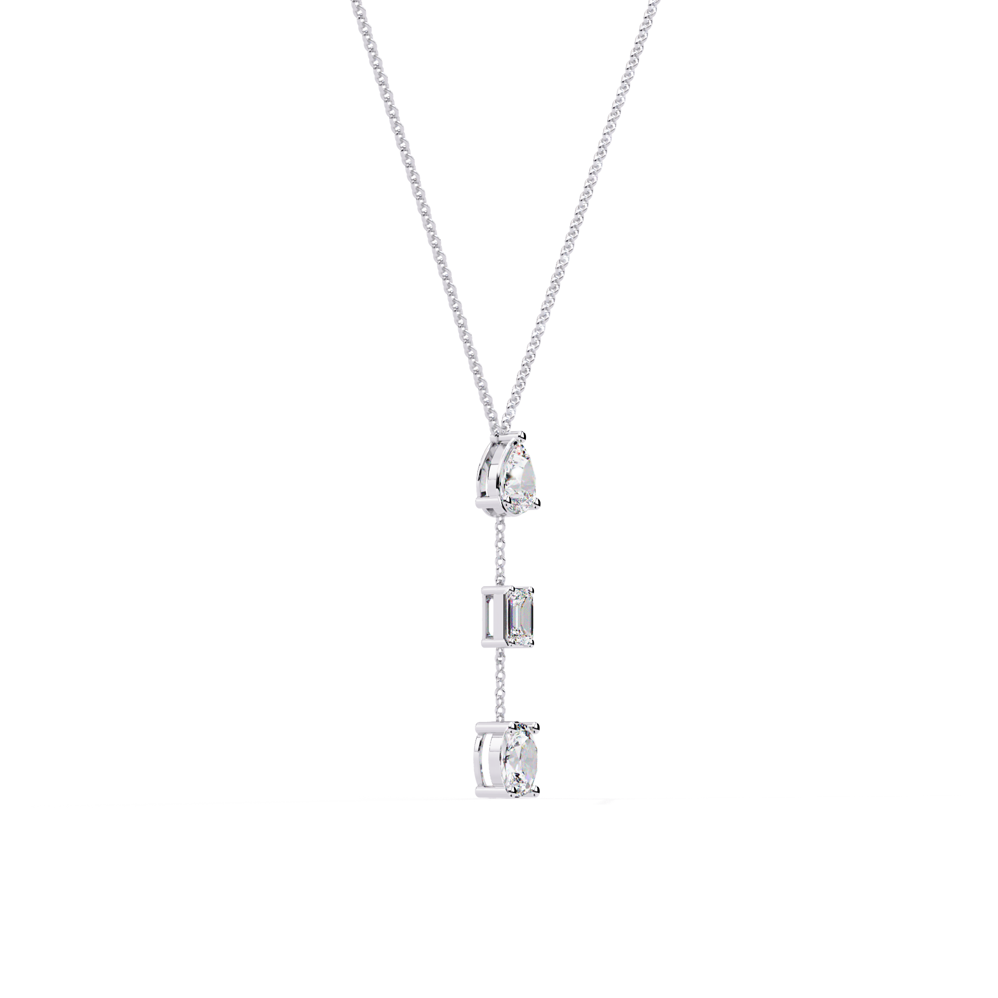 Pear Emerald Oval Necklace