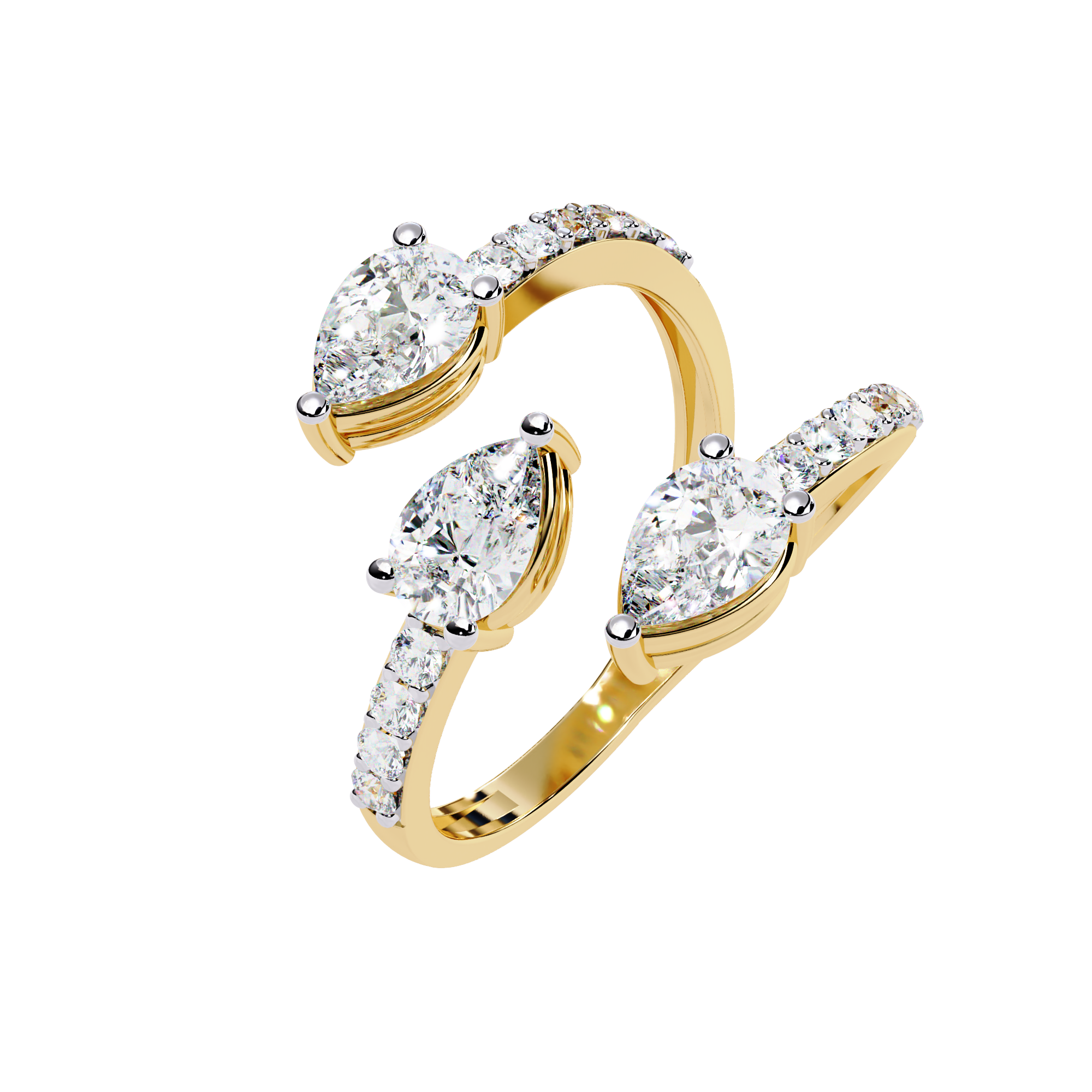 Open Embrace Diamond Ring