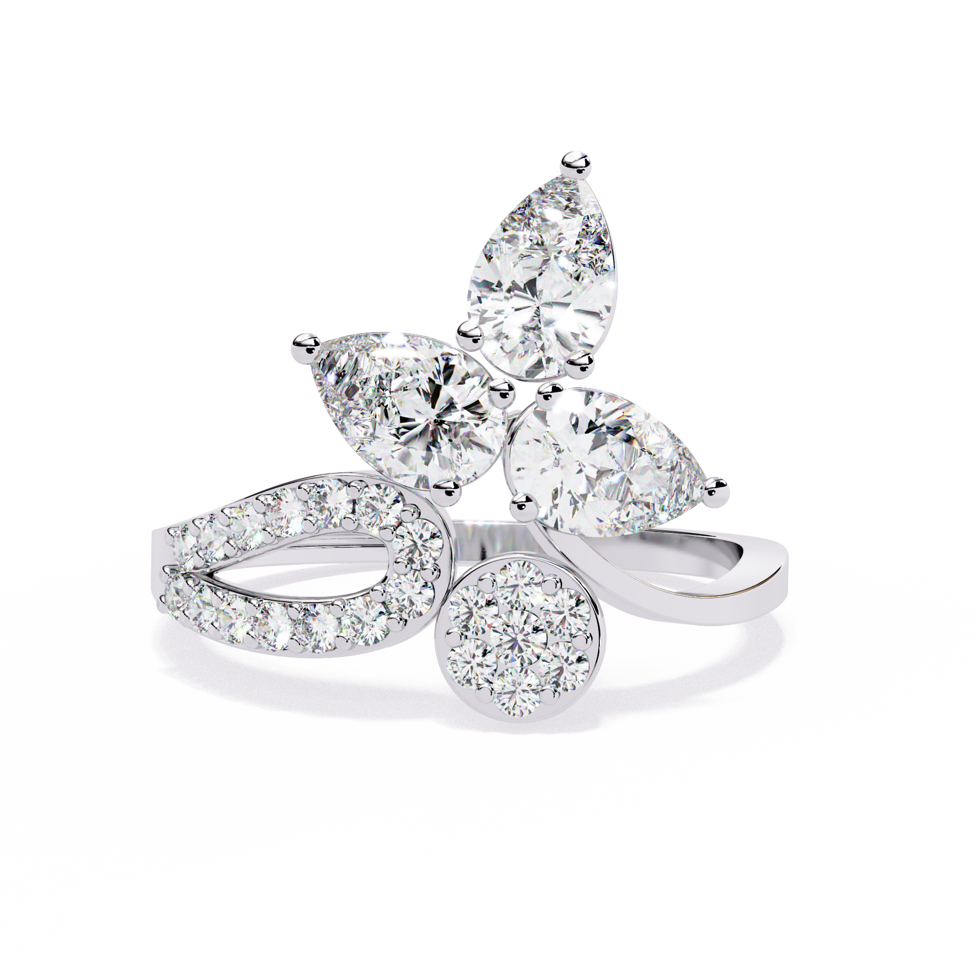 Floral Sparkle Diamond Ring