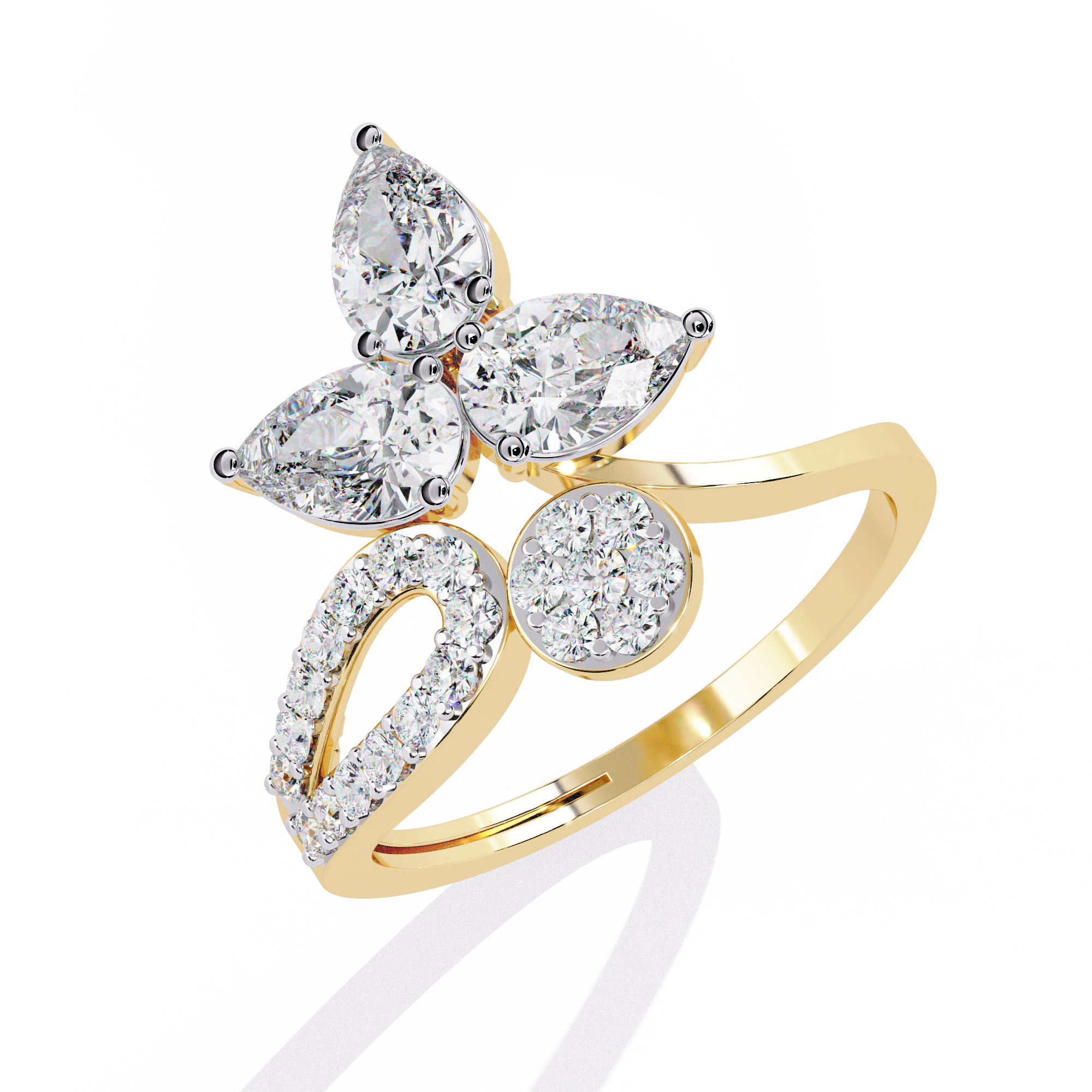 Floral Sparkle Diamond Ring