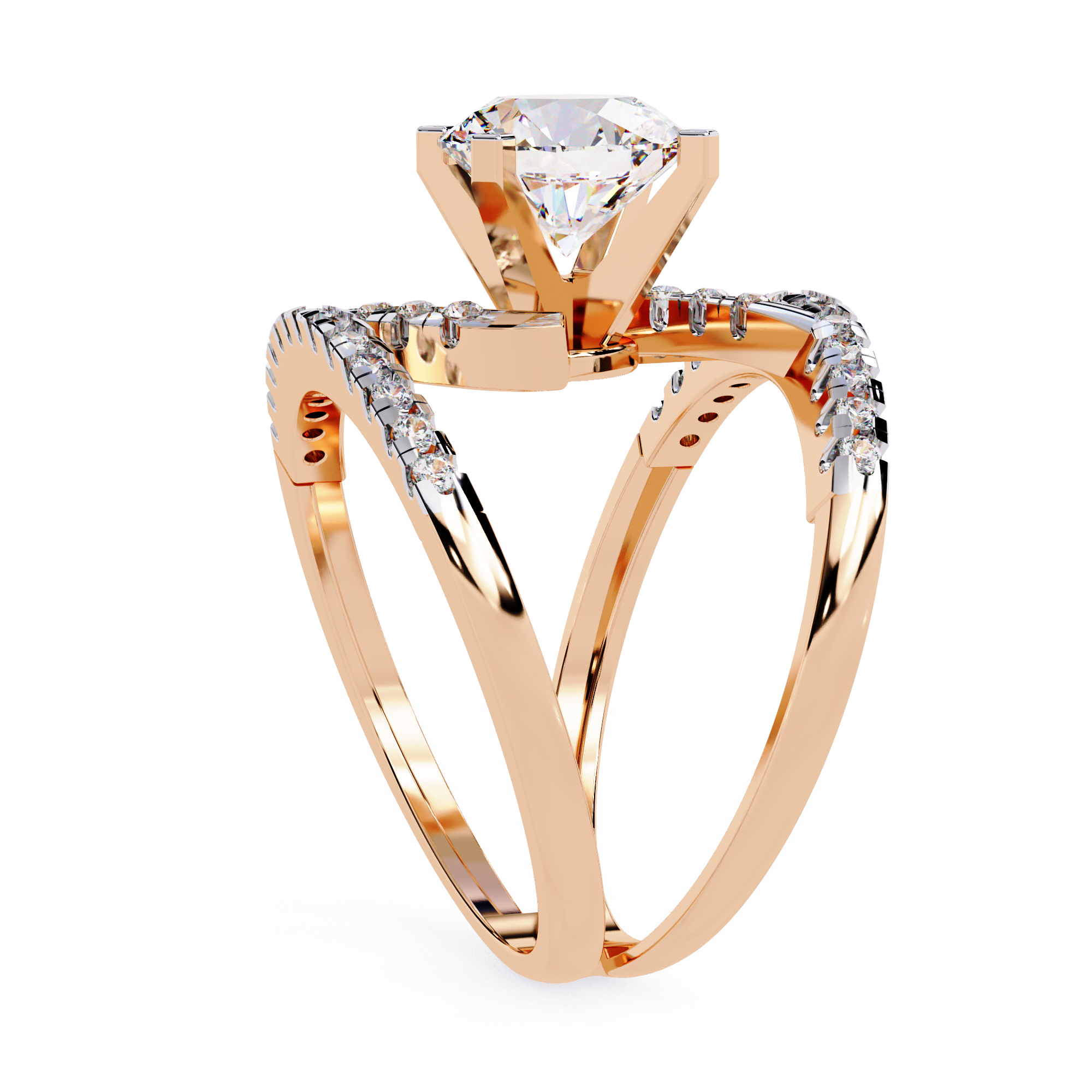 Spiral Glow Diamond Ring