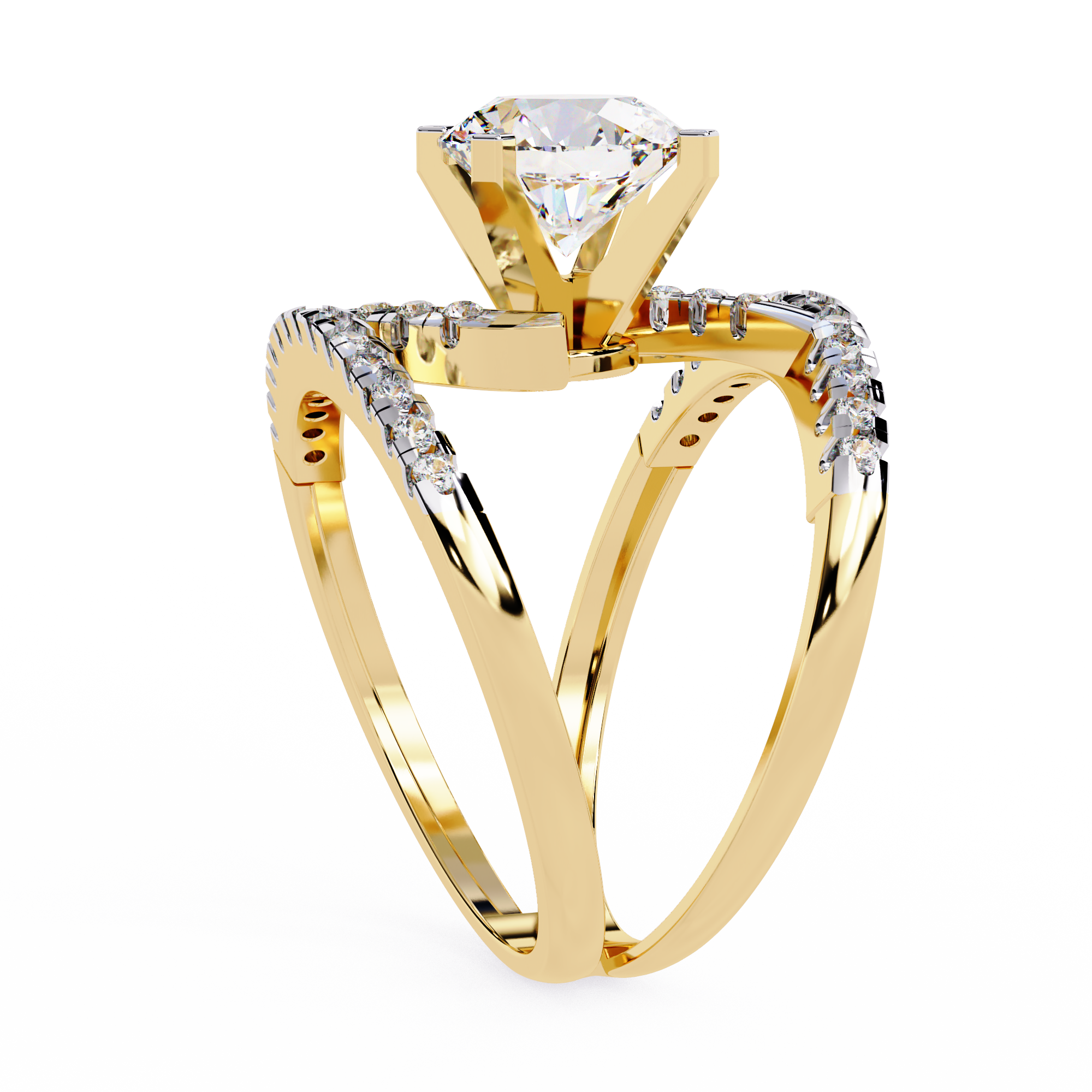 Spiral Glow Diamond Ring
