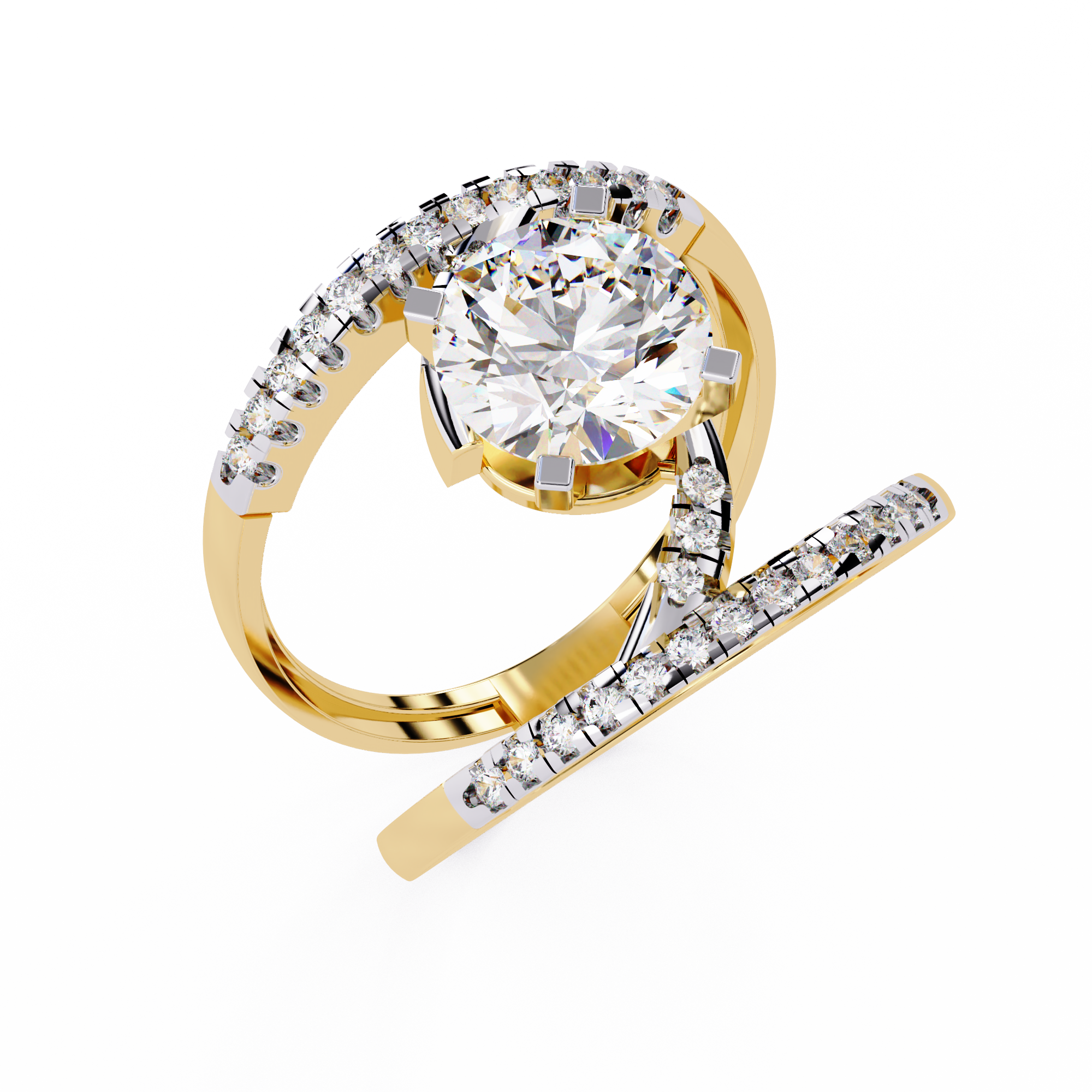 Spiral Glow Diamond Ring