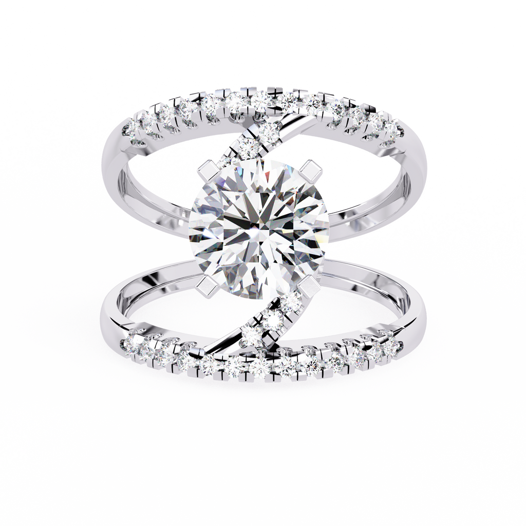 Spiral Glow Diamond Ring