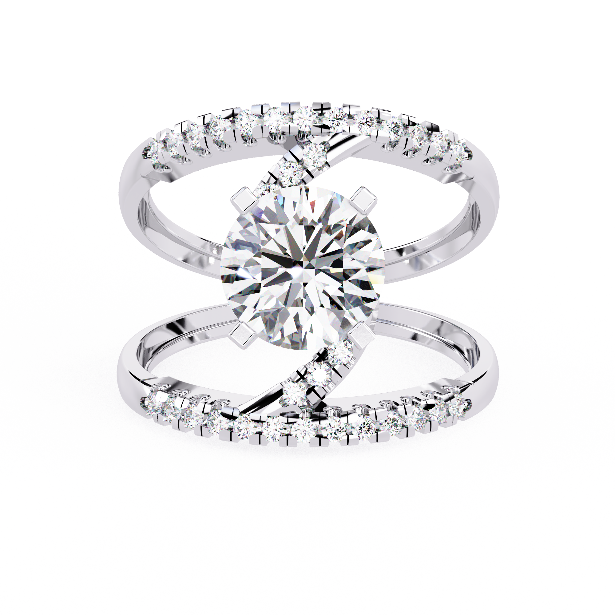 Spiral Glow Diamond Ring