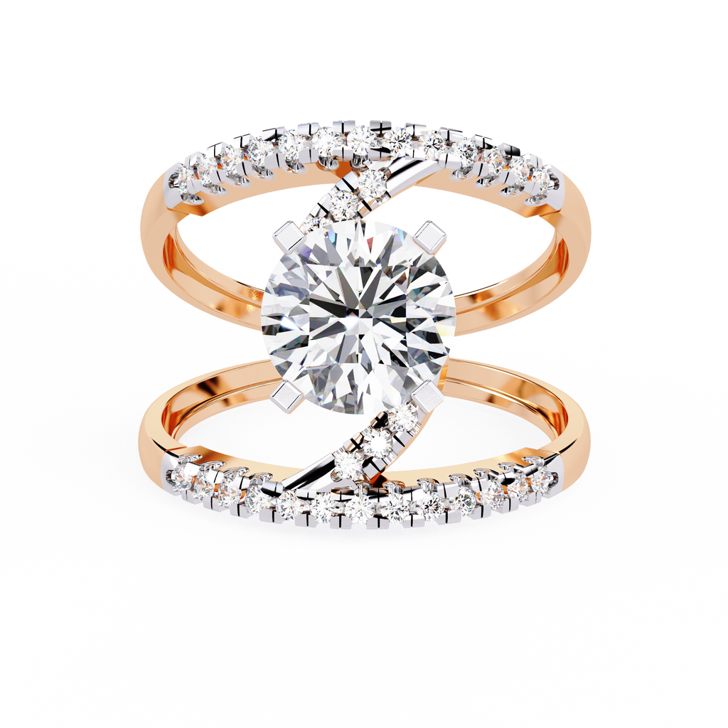 Spiral Glow Diamond Ring