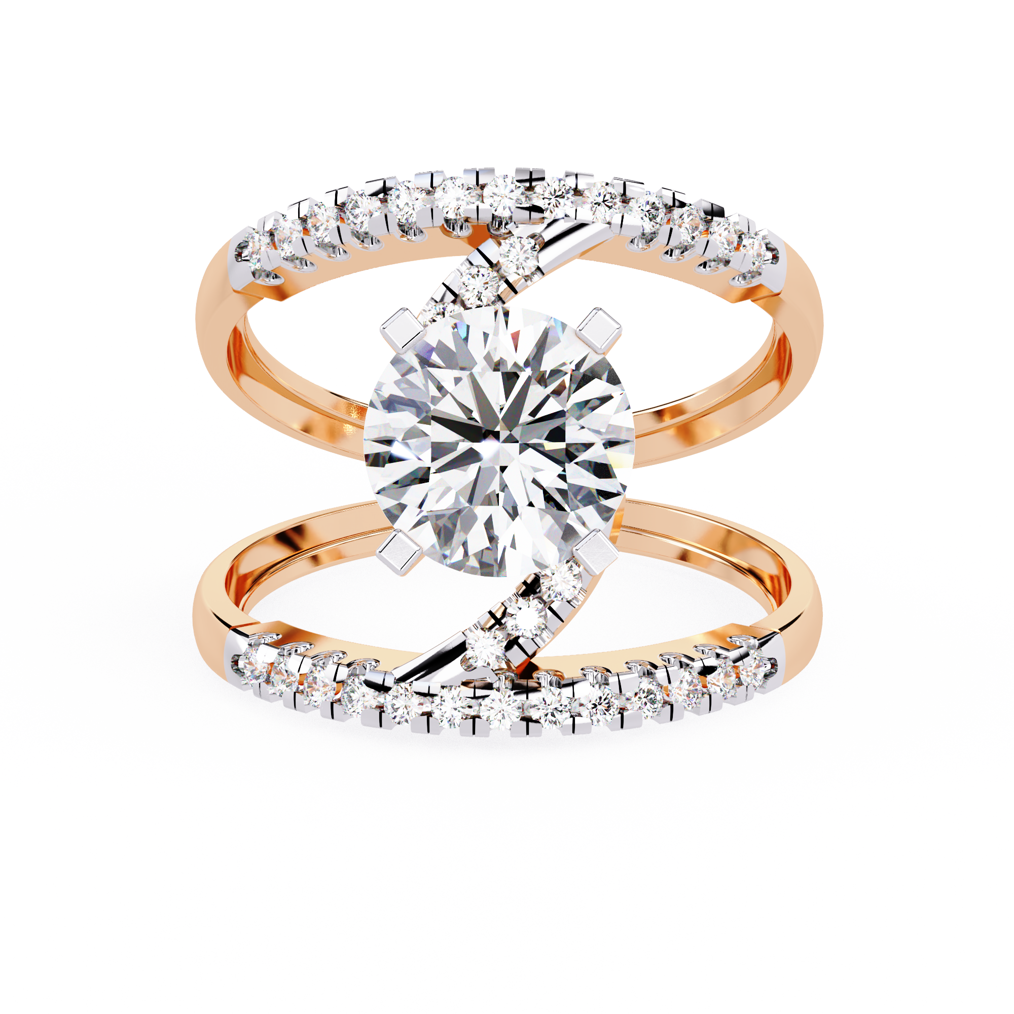 Spiral Glow Diamond Ring