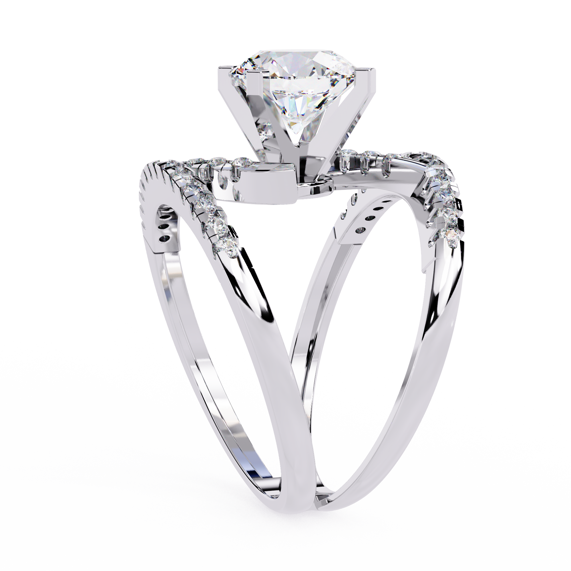 Spiral Glow Diamond Ring