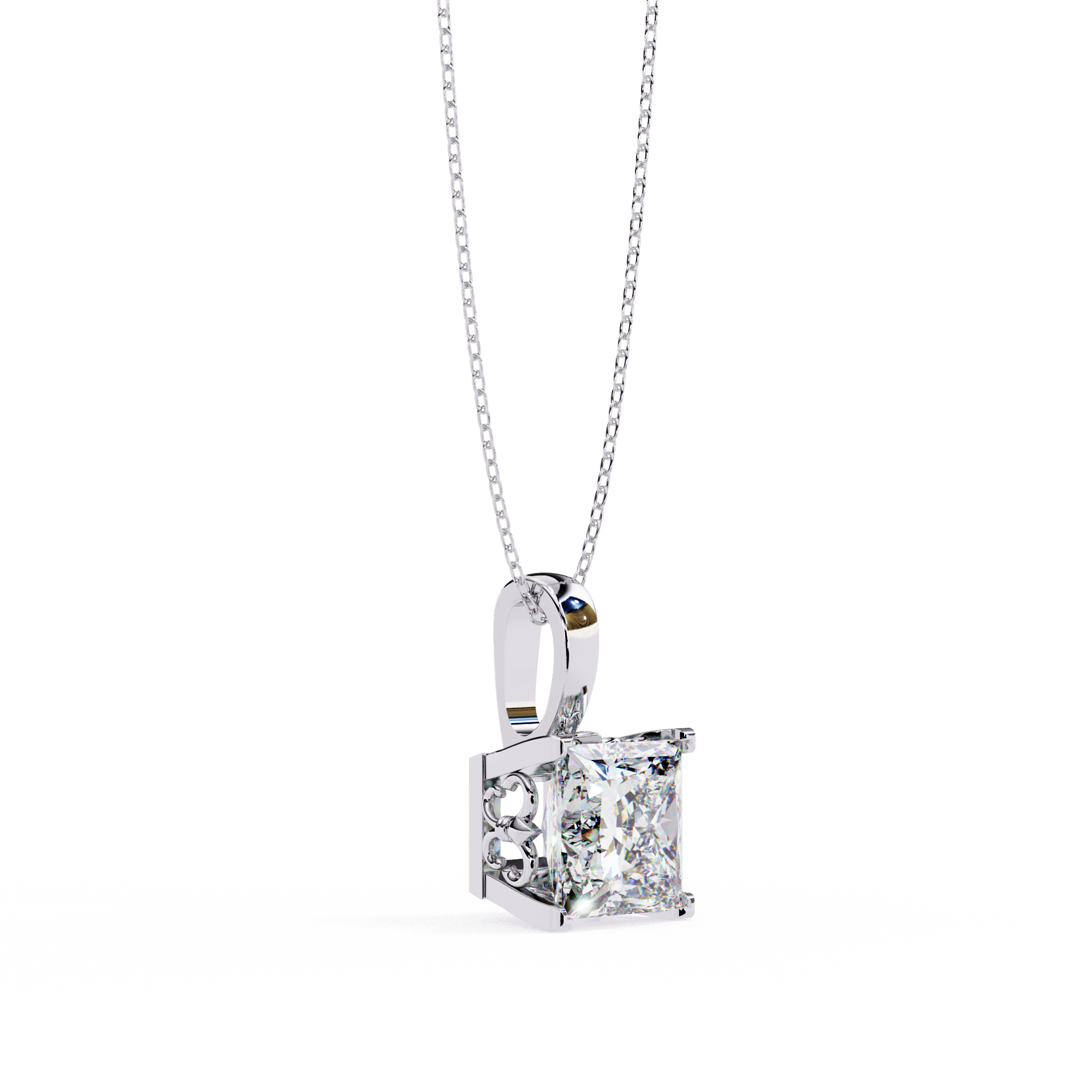 Princess Cut Diamond Pendant
