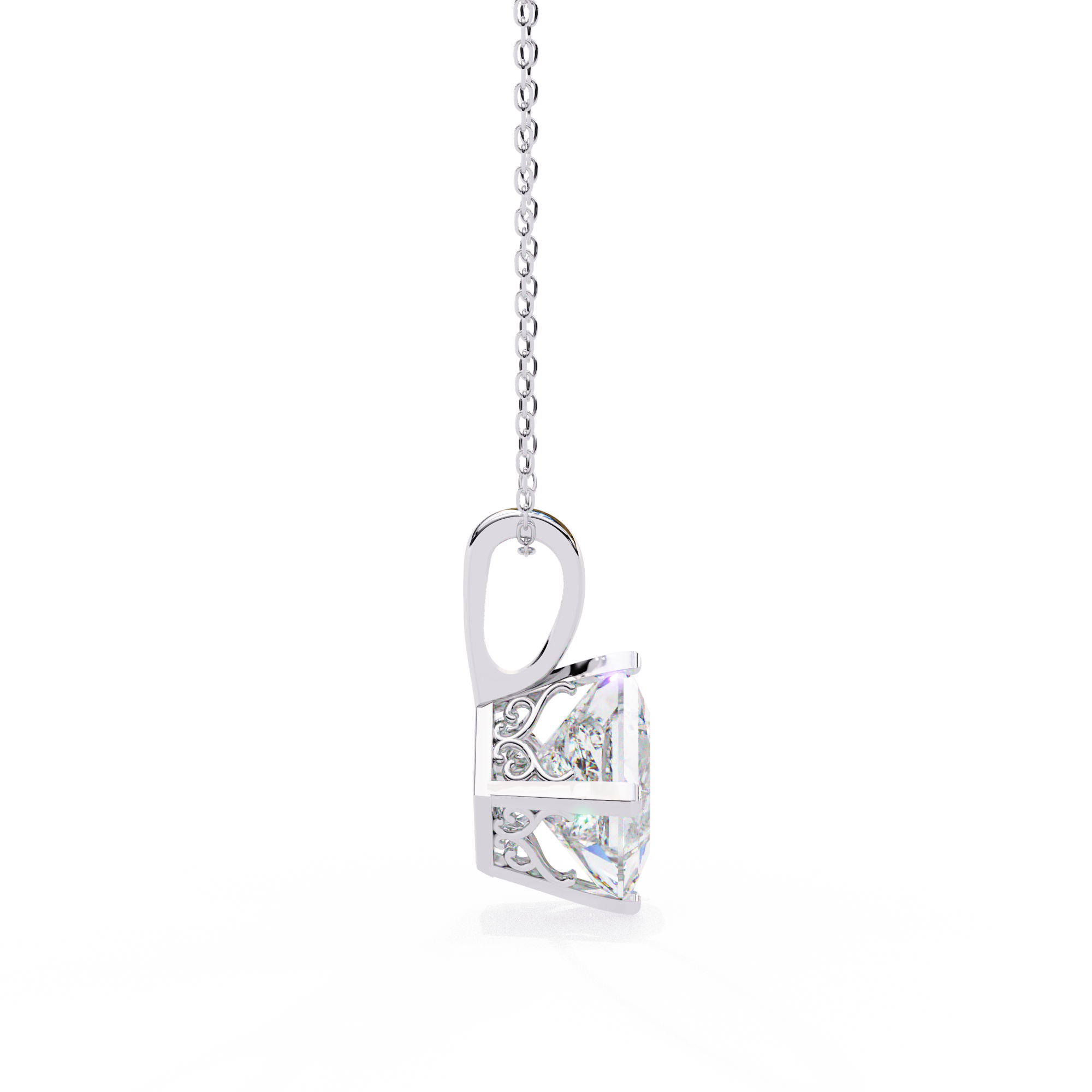 Square Solitaire Pendant