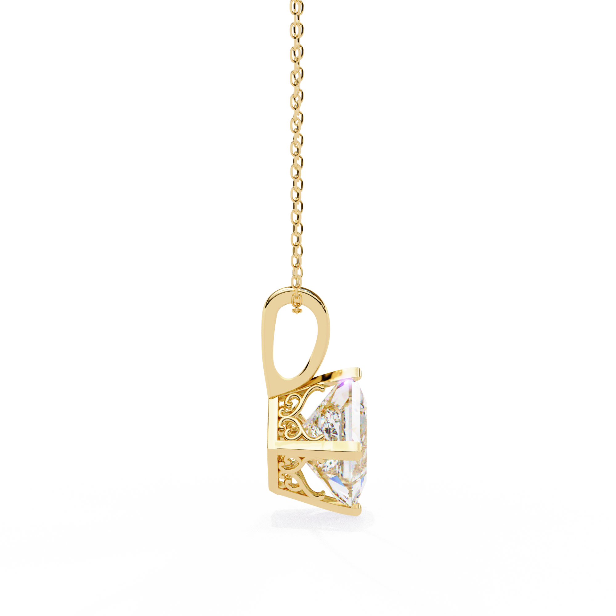 Square Solitaire Pendant