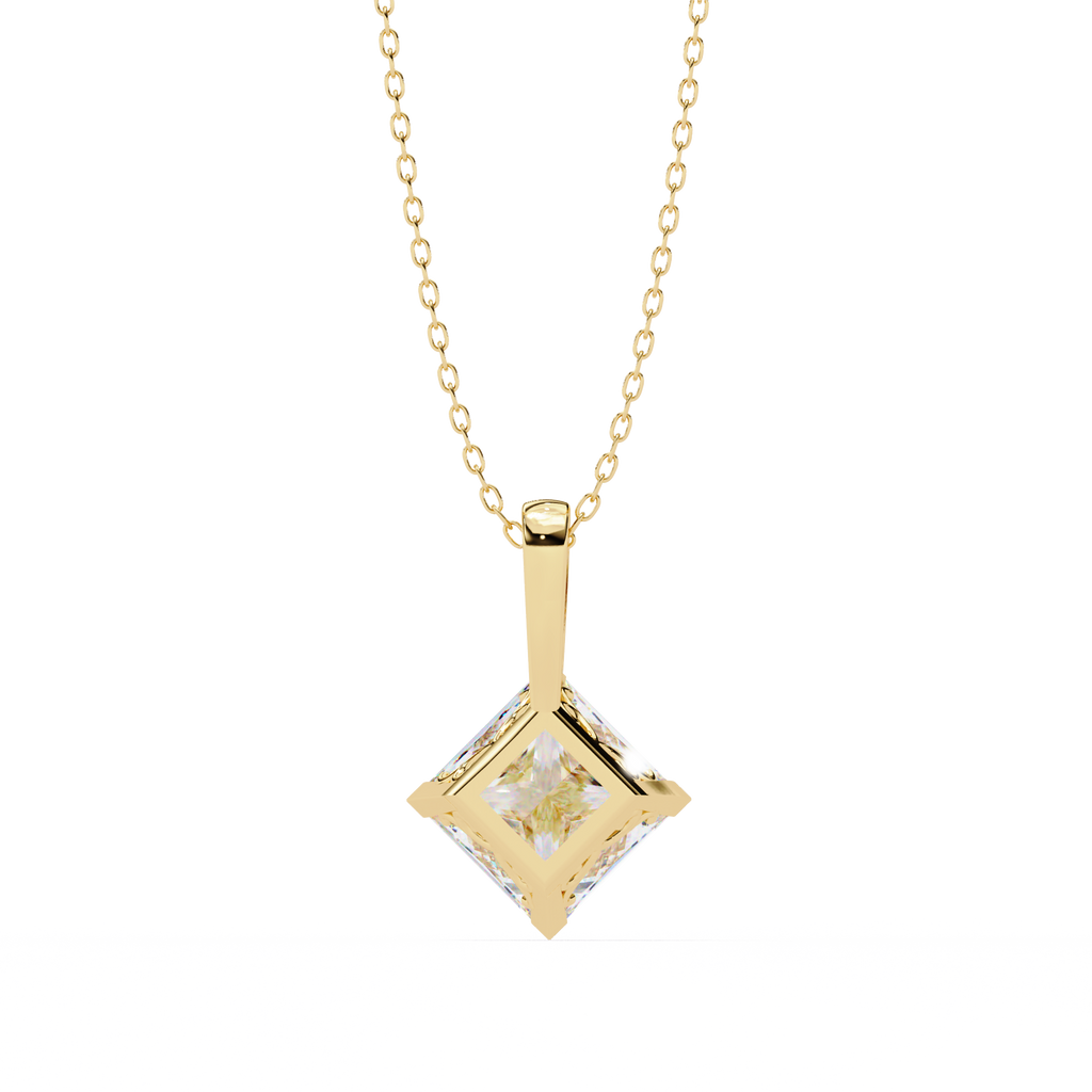 Square Solitaire Pendant