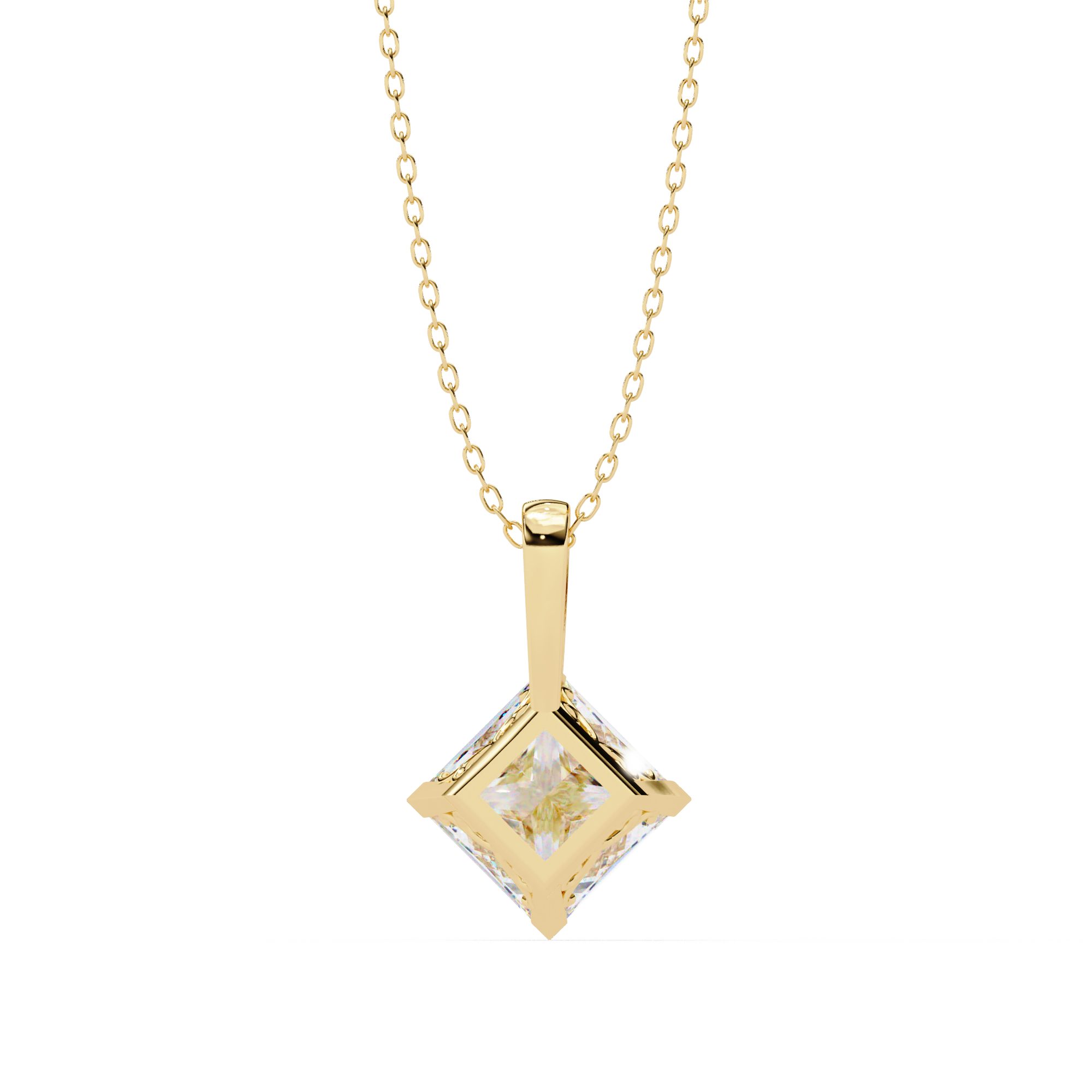 Square Solitaire Pendant