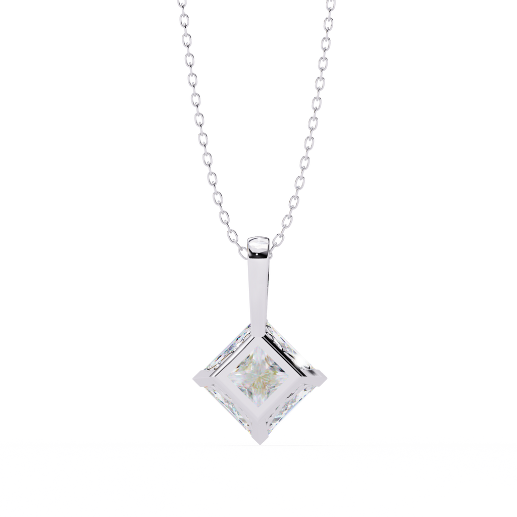 Square Solitaire Pendant