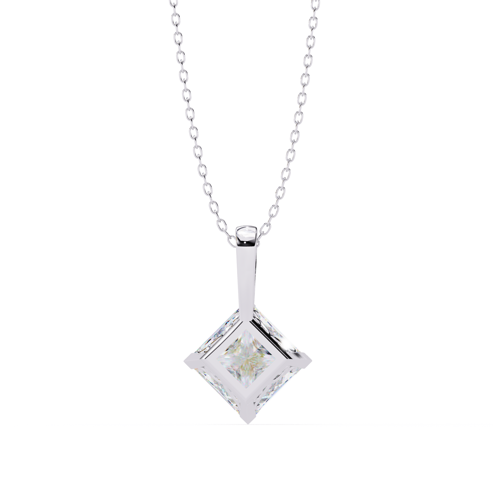 Square Solitaire Pendant