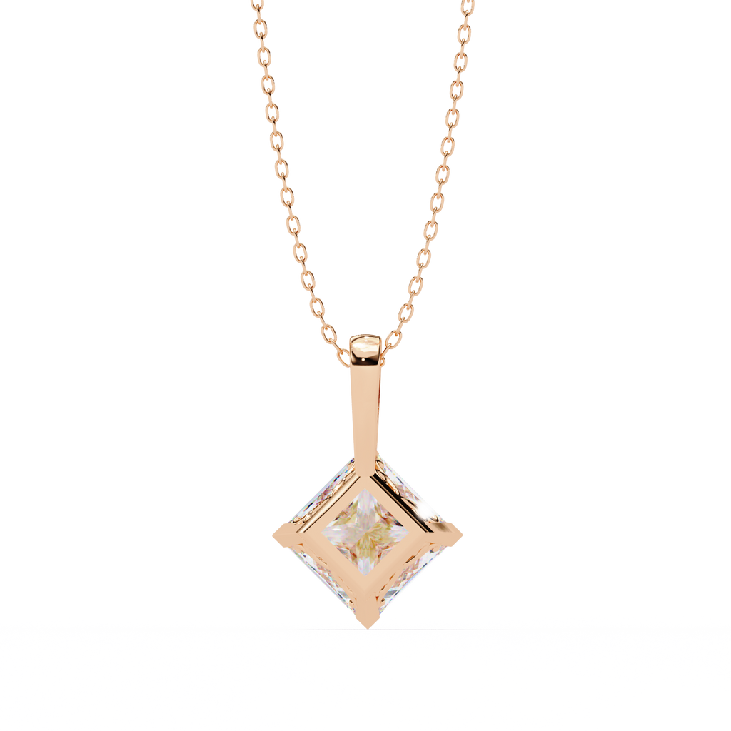 Square Solitaire Pendant