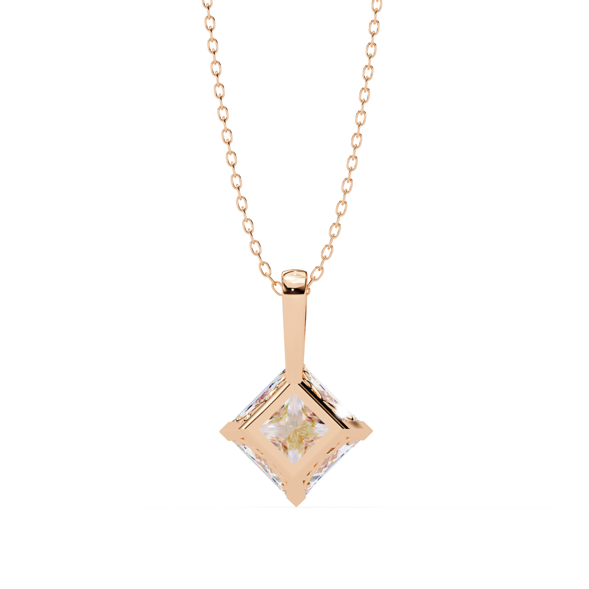 Square Solitaire Pendant