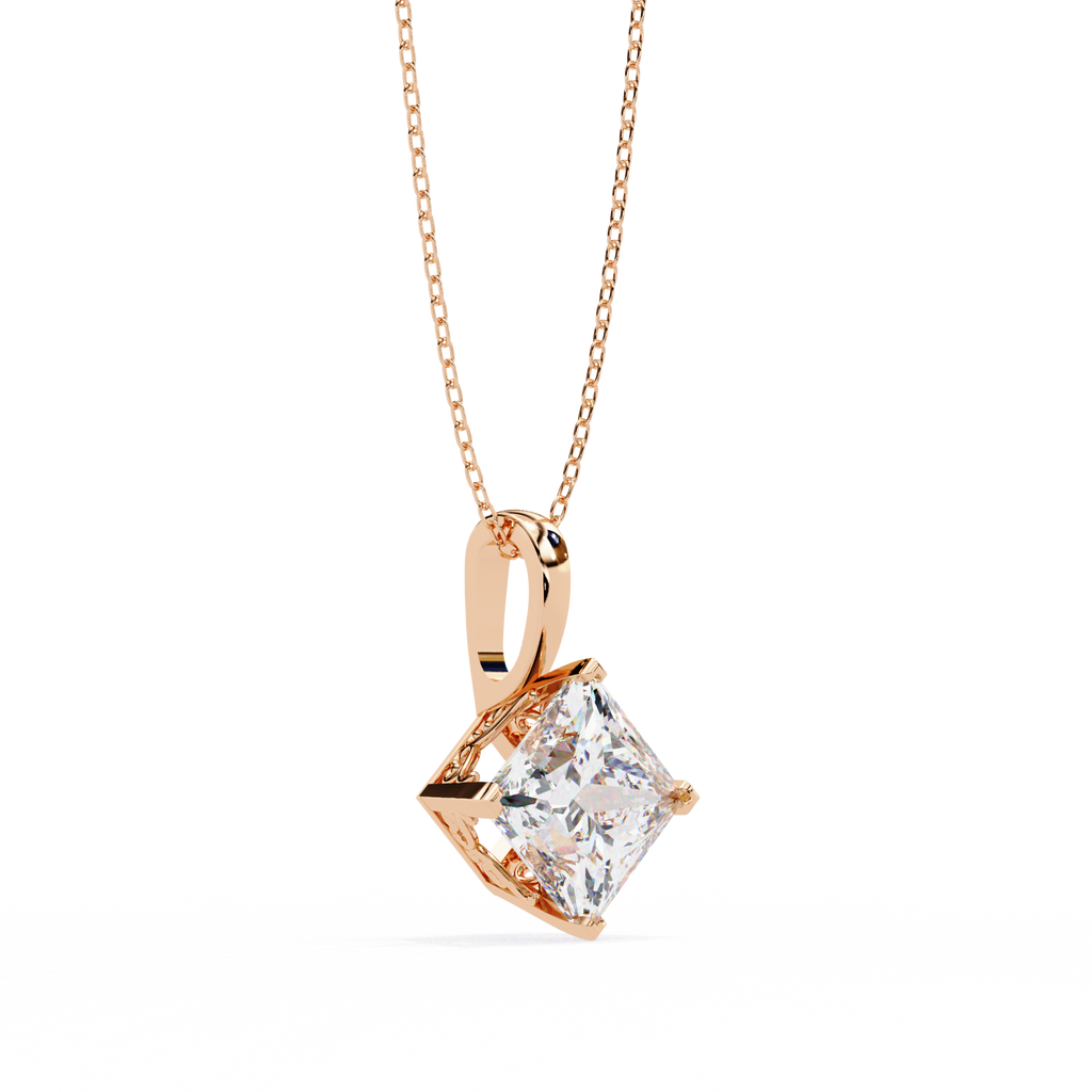 Square Solitaire Pendant