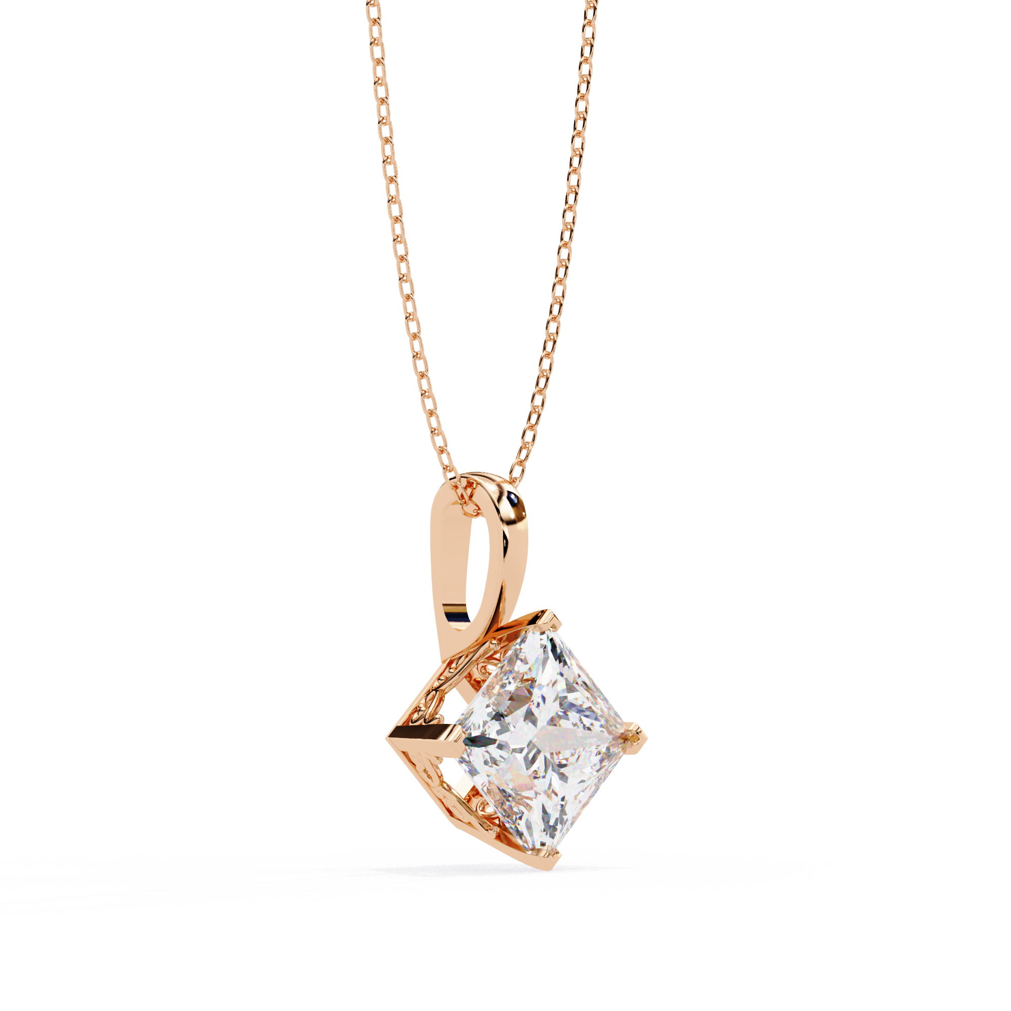 Square Solitaire Pendant