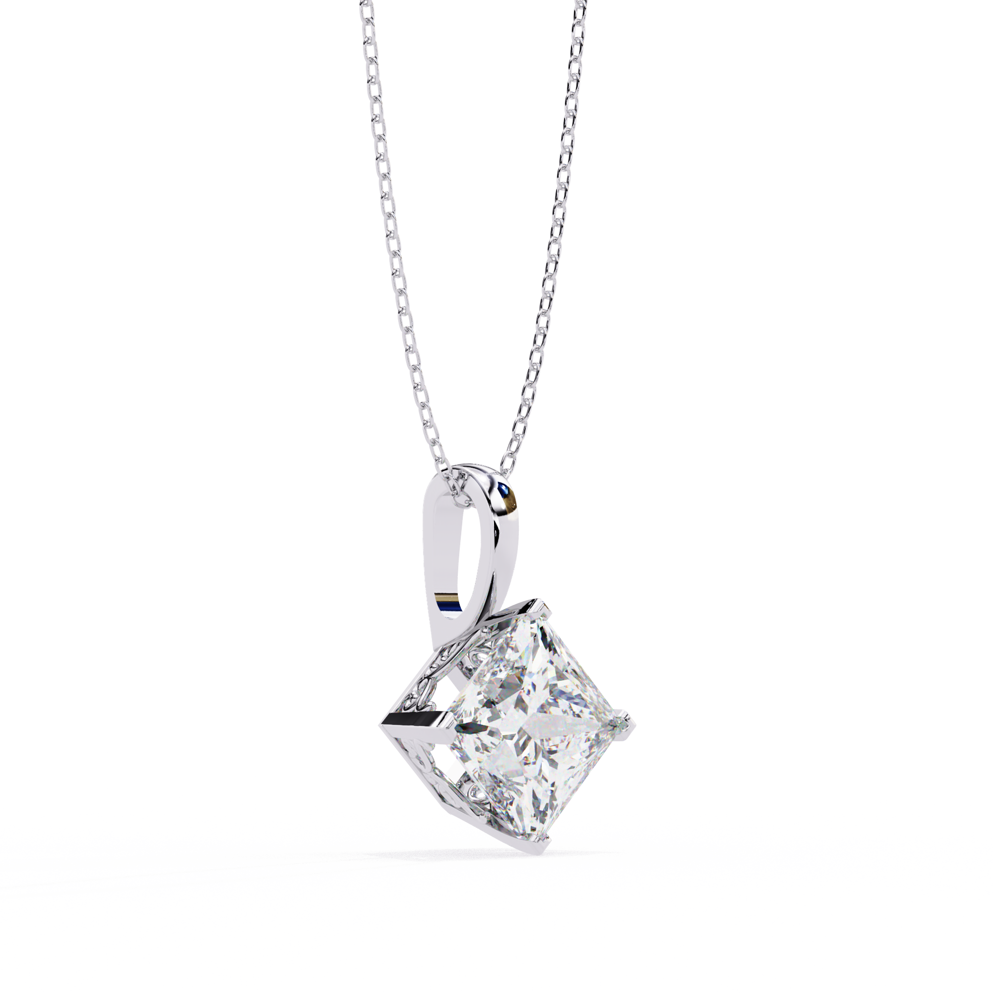 Square Solitaire Pendant
