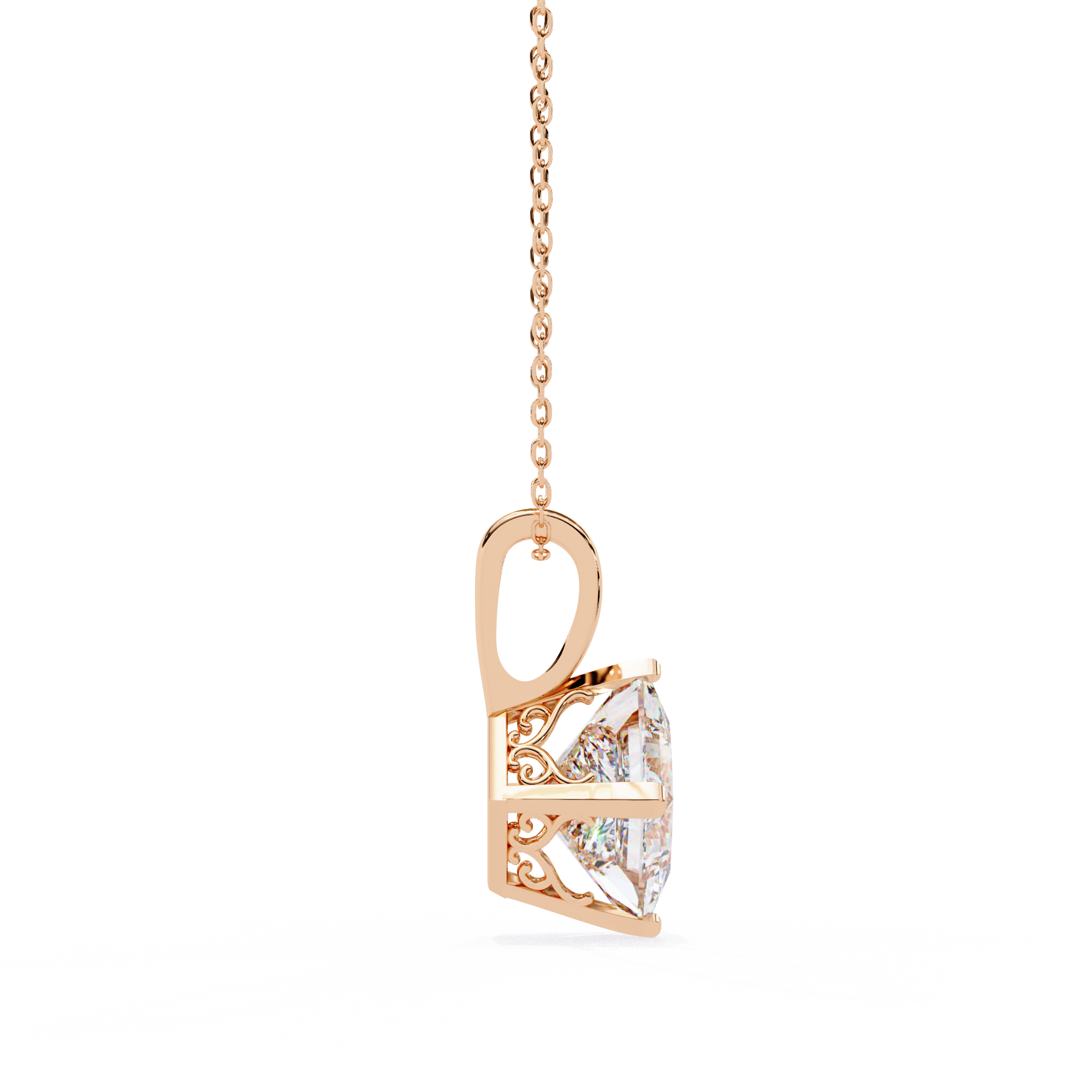 Square Solitaire Pendant
