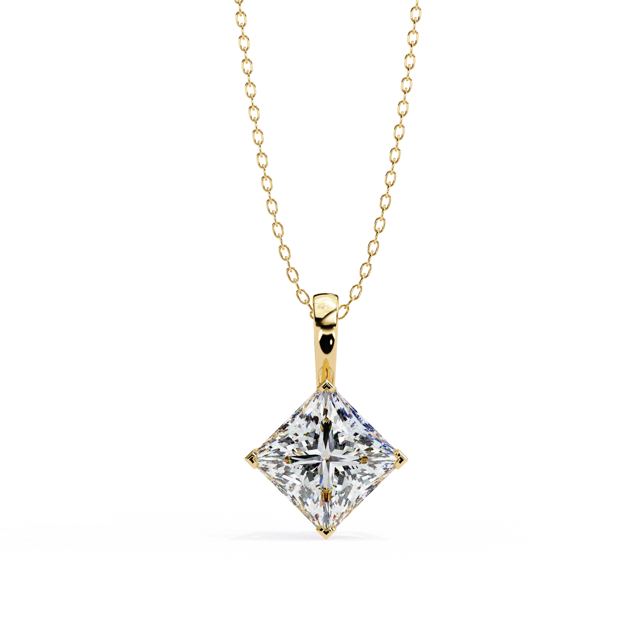 Square Solitaire Pendant
