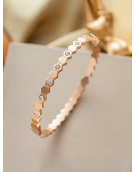 Silver/ Gold/ Rose Gold Exquisite Hexagon Ring with Sparkling Gemstone Accents – A Modern and Minimalist Statement of Elegance