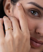Diamond Flower Open Bypass Ring