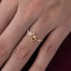 Leaf Vine & Heart Inspired Ring