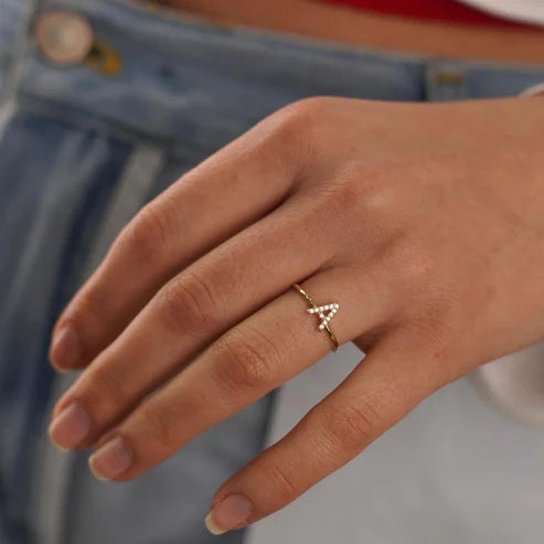 Sparkling Initial Ring