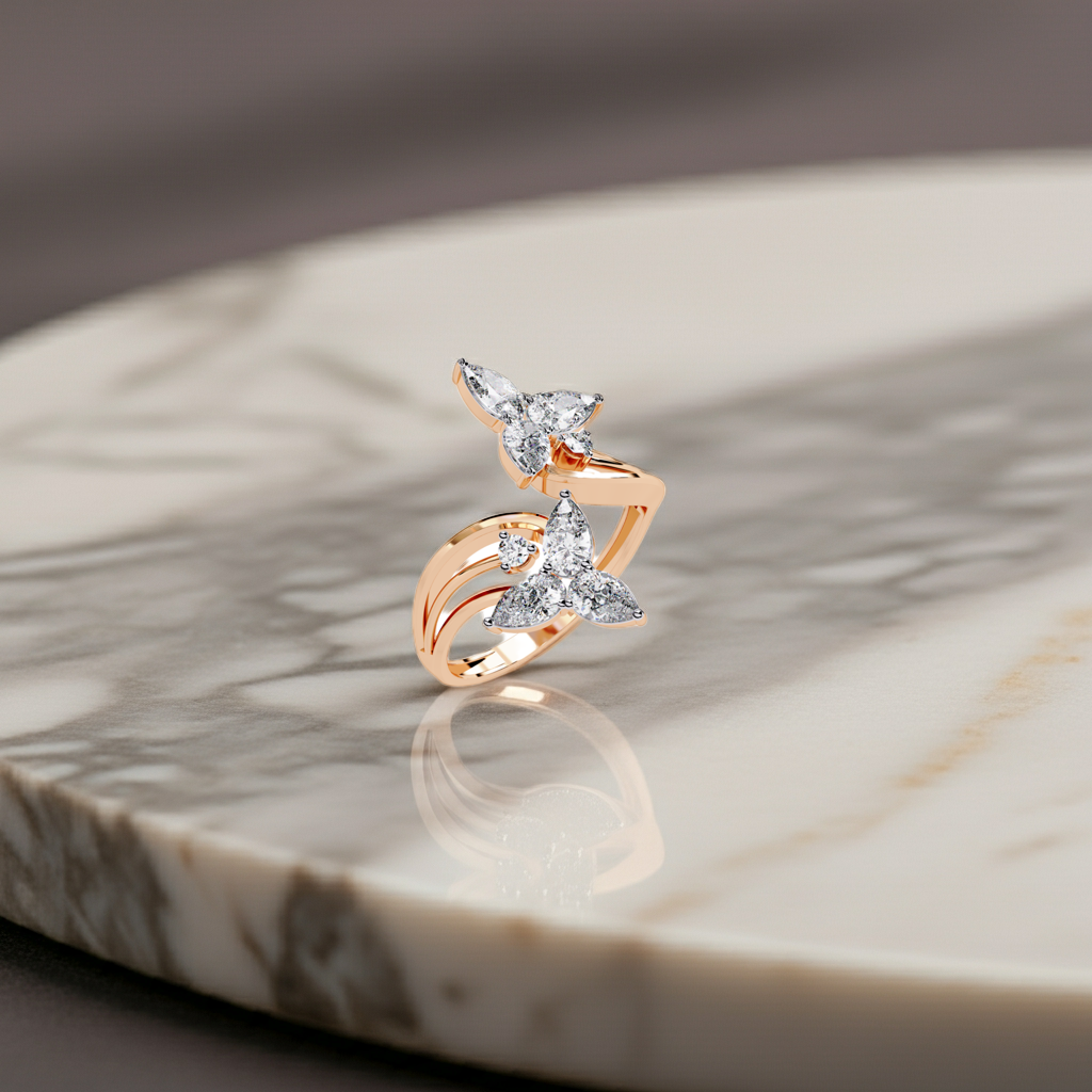 Butterfly Wings Diamond Ring